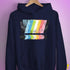 Queer Pride Grunge Exclamation Points Hoodie - Navy